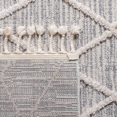 Handmade Gray Wool and Synthetic Square Area Rug