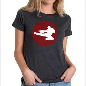 LA Pop Art Women's Premium Blend Word Art T-shirt -Types of Martial Arts - 1 of 4