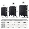 HDZNVF 3 Pcs in ABS Spinner Wheel Luggage, Carry on Suitcase, Matching Color, TSA Combination Lock (Black) - 3 of 4