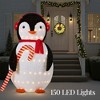 Best Choice Products 5ft Lighted Pop-Up Penguin, Large Yard Outdoor Christmas Decoration w/ LED Lights - Red and White - 4 of 4