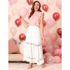 Allegra K Women's Lace Insert Vintage Swing A-Line with Elastic Waist Maxi Skirt - 2 of 4