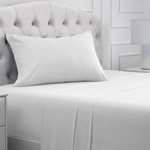 Mellanni 1800 Bed Sheets Twin XL Striped White - 1 of 3