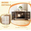 39" Wooden Dog Crate Furniture, Double Door Pet Kennel End Table with Adjustable Non-Slip Feet for Small & Large Dogs, Walnut Brown - Nertpow - 2 of 4