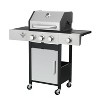 BestParts 3 Propane Grill, Outdoor Gas Griddle with Side Burner, 37230 BTU, Enameled Cast Iron Grates for Patio Cooking - 3 of 4