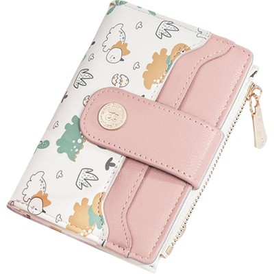 FATMOON Small Wallet for Women - RFID Blocking Bifold Ladies Purse with Zipper Coin Pocket | Animal Print Design & Portable for Travel,Daily