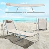 2 Piece Sun Loungers, Folding Chaise Lounge Chairs with Reclining Back, Breathable Mesh Seat, Headrest - 3 of 4