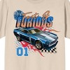 Fast & Furious Gradient Logo With Car Crew Neck Short Sleeve Natural Women's T-shirt - 2 of 3