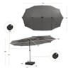 Costway 15Ft Patio Double-Sided Solar LED Market Umbrella Crank Base Beige/Tan/Orange/Burgundy/Gray/Turquoise - 3 of 4