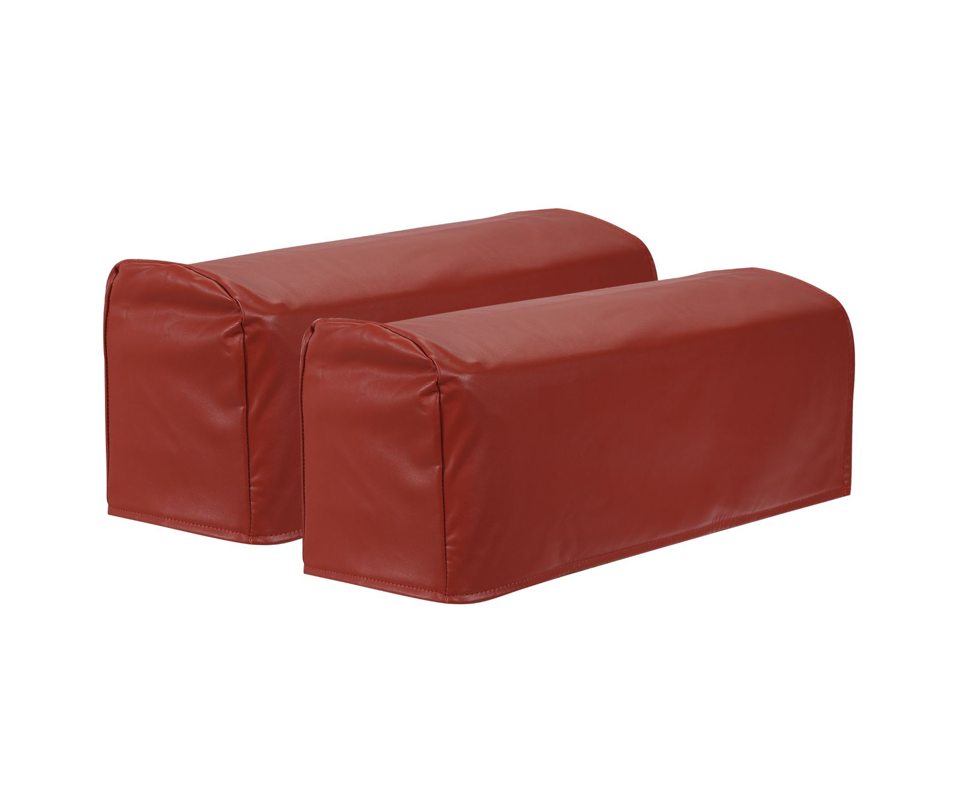 Unique Bargains PU Leather Anti-Slip Stretch Couch Arm Slipcovers 2 Pcs Orange