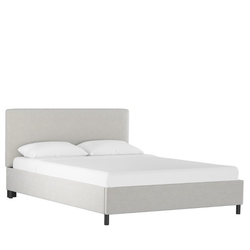 light gray bed frame queen