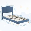 Kids Twin Bed Frames with Adjustable Headboard, Modern Upholstered Platform Bed Frame with Sturdy Wood Slats, No Box Spring Needed - 2 of 4