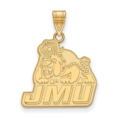 Black Bow Jewelry 14k Yellow Gold James Madison Dukes NCAA Large Pendant