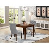 HomeStock 3-Pc Antique Walnut Finish Square Solid Wood Top Dining Table Set for Small Spaces - 2 of 4