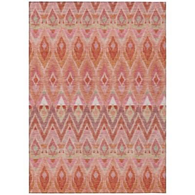 Pink Salmon And Blush Southwestern Washable Indoor Outdoor Area Rug