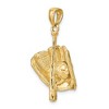 Black Bow Jewelry 14k Yellow Gold Three Dimensional Baseball Pendant - 4 of 4