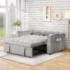 58" Velvet Convertible 4-in-1 2-Seater Sofa Bed with Cup Holder and USB Port - 2 of 4