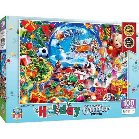 Masterpieces 100 Piece Glitter Jigsaw Puzzle For Kids - Holiday Dreams :  Target