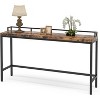 Gulches Retro Industrial 70.9" Console Table, Narrow Sofa Accent Table Behind Couch, Brown - 2 of 4