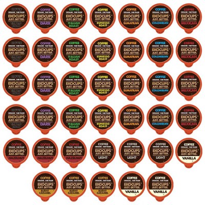 EkoCups Organic Fair Trade Flavored and Classic Coffee Pod Sampler Pack