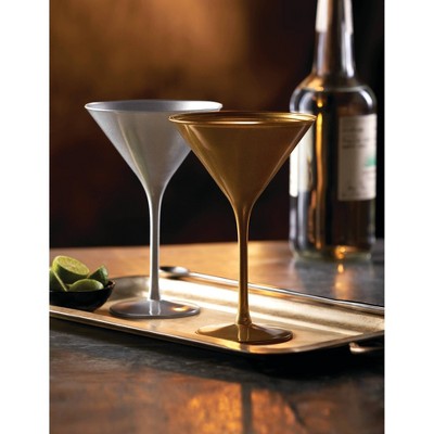 Set Of 6 Olympia Martini Drinkware 8oz Glasses Bronze Stolzle Lausitz