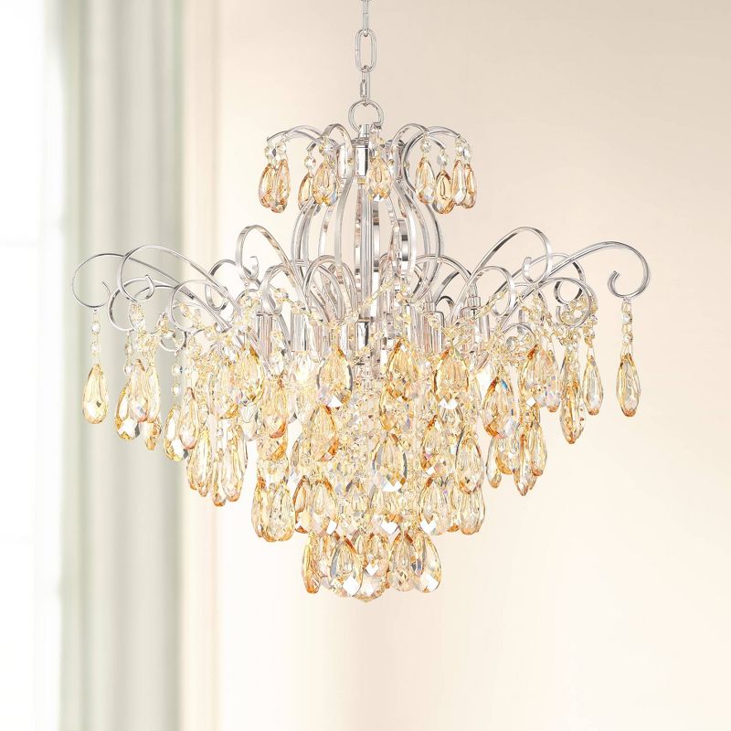 Vienna Full Spectrum Mellie Champagne Gold Chandelier 24" Wide French Crystal 6-Light Fixture for Dining Room House Kitchen Island Entryway Bedroom, 2 of 10
