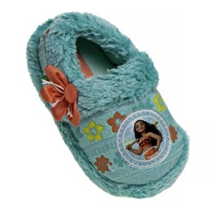 Disney Girls' Moana Slippers - Princess Moana Plush Fuzzy Slippers (Toddler/Little Girl) - 1 of 4