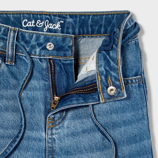 Jeans de tiro alto de pierna súper ancha para niña - Cat & Jack™ Lavado medio 5