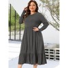 Agnes Orinda Women's Plus Size V Neck Flowy Tiered with Pockets Vacation Casual Maxi A Line Dresses - 2 of 4