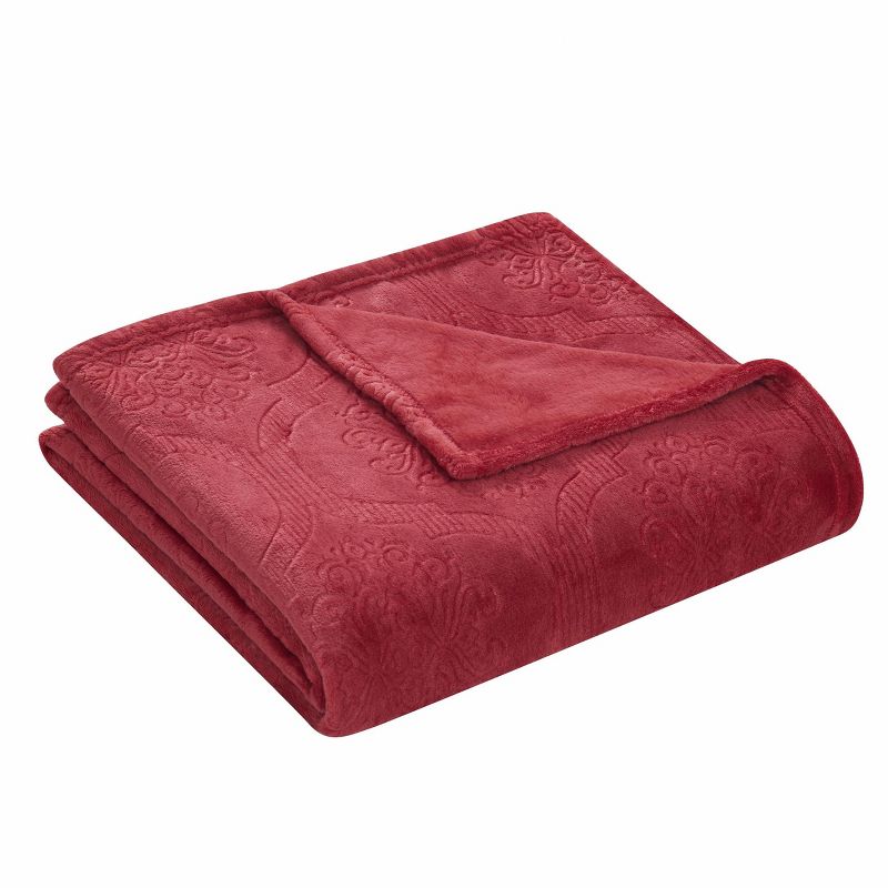Kate Aurora Ultra Soft & Plush Ogee Damask Fleece Throw Blanket Covers - 50 in. W x 60 in. L, 4 of 6