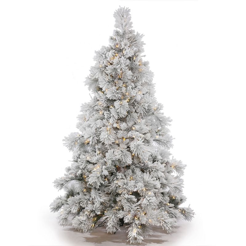Vickerman Flocked Alberta Artificial Christmas Tree, 1 of 6