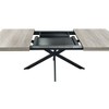Retro Rectangular Stretch Dining Table for 6 People, Antique Wood Top and Black Relief Plate, CENGHU Rect Table With Storage Box - 3 of 4