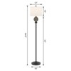 Maxax Black Floor Lamp with Iron and Rattan Design,Farmhouse Boho Style for Living Room, Bedroom, Reading Nook,Drum Linen Shade, - 3 of 4