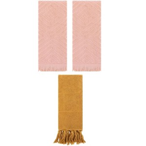 REGALWOVEN 3 Packs Cotton Soft and Absorbent Bathroom Turkish Hand Towels with tassel - 1 of 4
