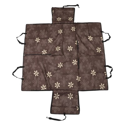 Unique Bargains Flower Prints Pet Car Seat Cover Brown 1 Pc