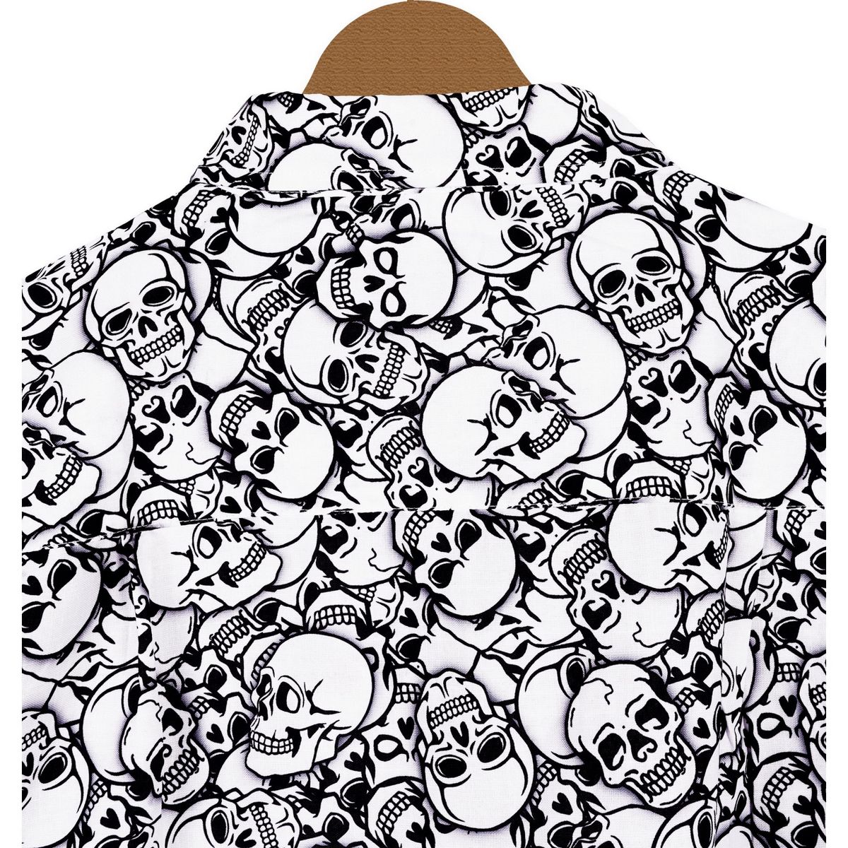 LA LEELA Men's Halloween Costumes Hawaiian Shirts Short Sleeve Button Down Shirt Mens Beach Casual Tropical Shirts for Men XXL Black Allover Skulls - thumbnail 5