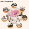 Nasitip Oversized Saucer Chair - 300LB Plush Faux Fur Lounger, Foldable Reading Chair with Gold Frame for Bedroom/Living Room - 4 of 4