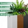 TUYOHW Metal Planter Box, Rectangular Planter Box with Drainage Holes, Large Planters with Removable Shelf for Outdoor Plants, Black - 4 of 4