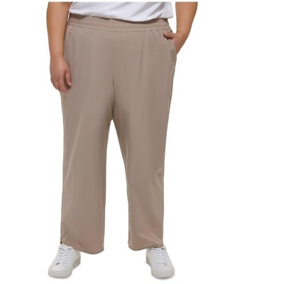 Calvin Klein Womens Smocked-Waist Casual Trouser Pants