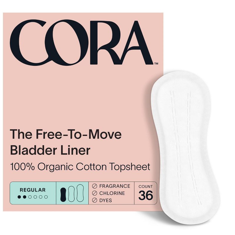 Cora Organic Cotton Bladder Liners - Regular - 36ct, 1 of 6