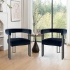 Set Of Two Accent Chairs,Barrel Armchair,Minimalist Velvet Fabric With Black Leg Accent Chair,Curved Back Living Room Chairs-Cuddlewood - 2 of 4