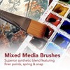 Princeton Velvetouch Flat Shader Brush, Synthetic Bristles, Short Handle Mixed Media Paintbrush, Scarlet, Size 8, Pack of 3 - 4 of 4