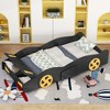 CAVINAS Twin/Full Size Platform Bed with Wheels and Storage Space,Car-Shaped Bed Frame,Dark Blue/Black - 2 of 4