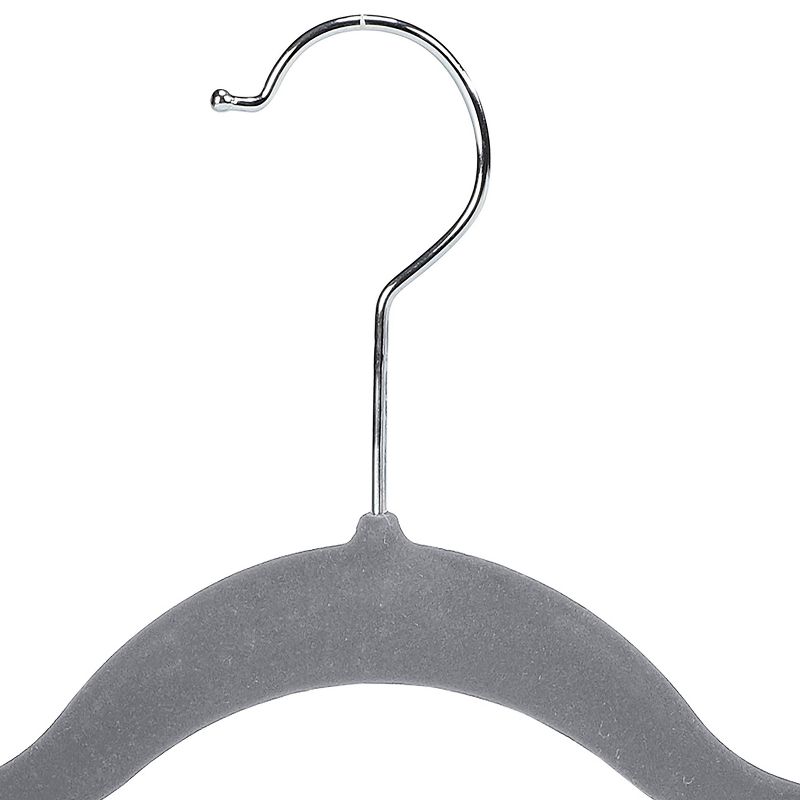 Simplify 6pk Velvet Hangers with Clips Gray, 6 of 8