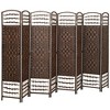 HOMCOM 8 Panel Room Divider, Folding Privacy Screen, 5.6' Room Separator, Wave Fiber Freestanding Partition Wall Divider, Brown - 4 of 4