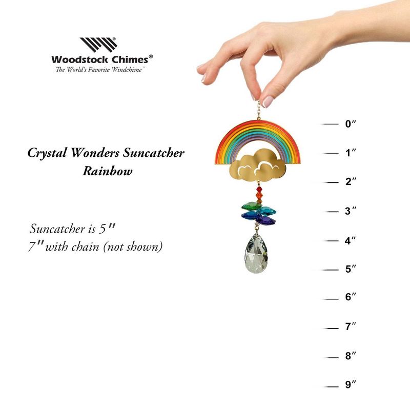 Woodstock Crystal Suncatchers, Crystal Wonders Rainbow, Crystal Wind Chimes For Inside, Office, Kitchen, Living Room Décor, 4.5"L, 5 of 8