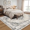 Vintage Area Rug 4 x 6 Washable Medallion Throw Rug with Non-Slip Backing, Foldable Distressed Low Pile Accent Carpet, Stain-Resistant Floor Cover - 3 of 4