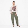 Women's Flower Hair Graphic Sweatshirt - Beige - 3 of 3