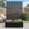 72"H Black Metal Planter Box with Trellis Privacy Screen for Café Patio,Garden & Balconies - 2 of 4
