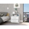 TIRAMISUBEST White Nightstand with Open Shelf, Modern 20"H Bedside Table - 2 of 4