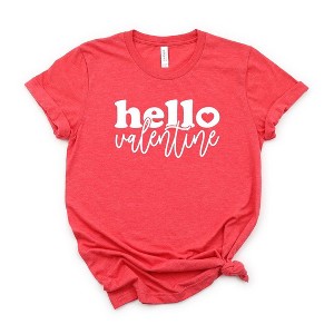 Simply Sage Market Women's Hello Valentine Bold Script Short Sleeve Graphic Tee - 1 of 2